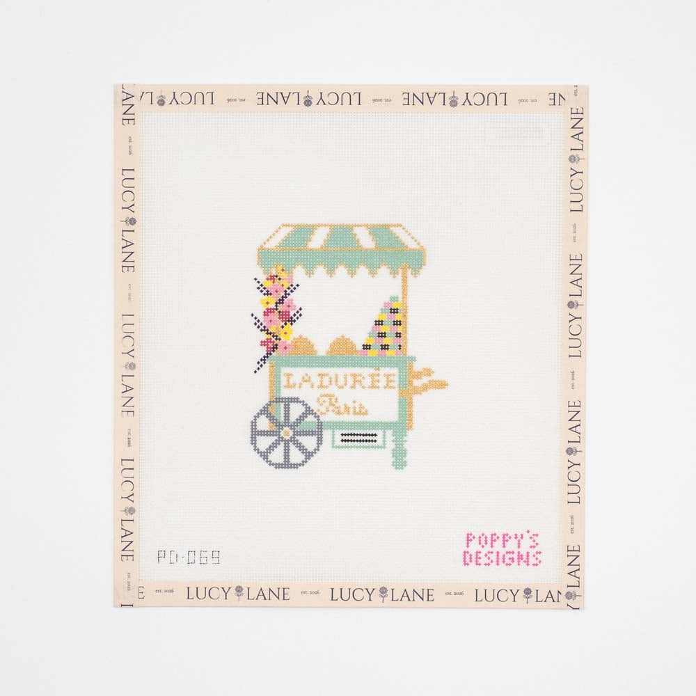 Laduree Cart Canvas - Poppy's Designs Needlepoint