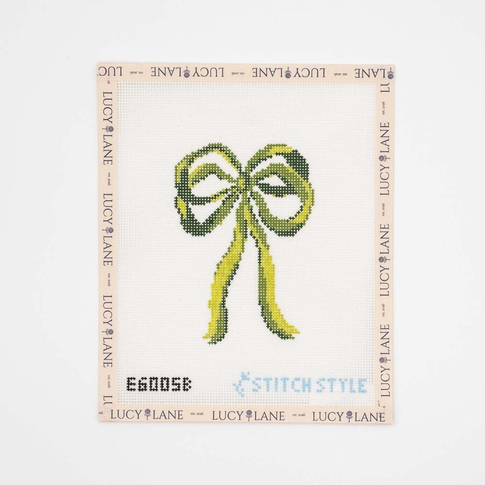 Eleven Gables: Green Bow Canvas - Stitch Style