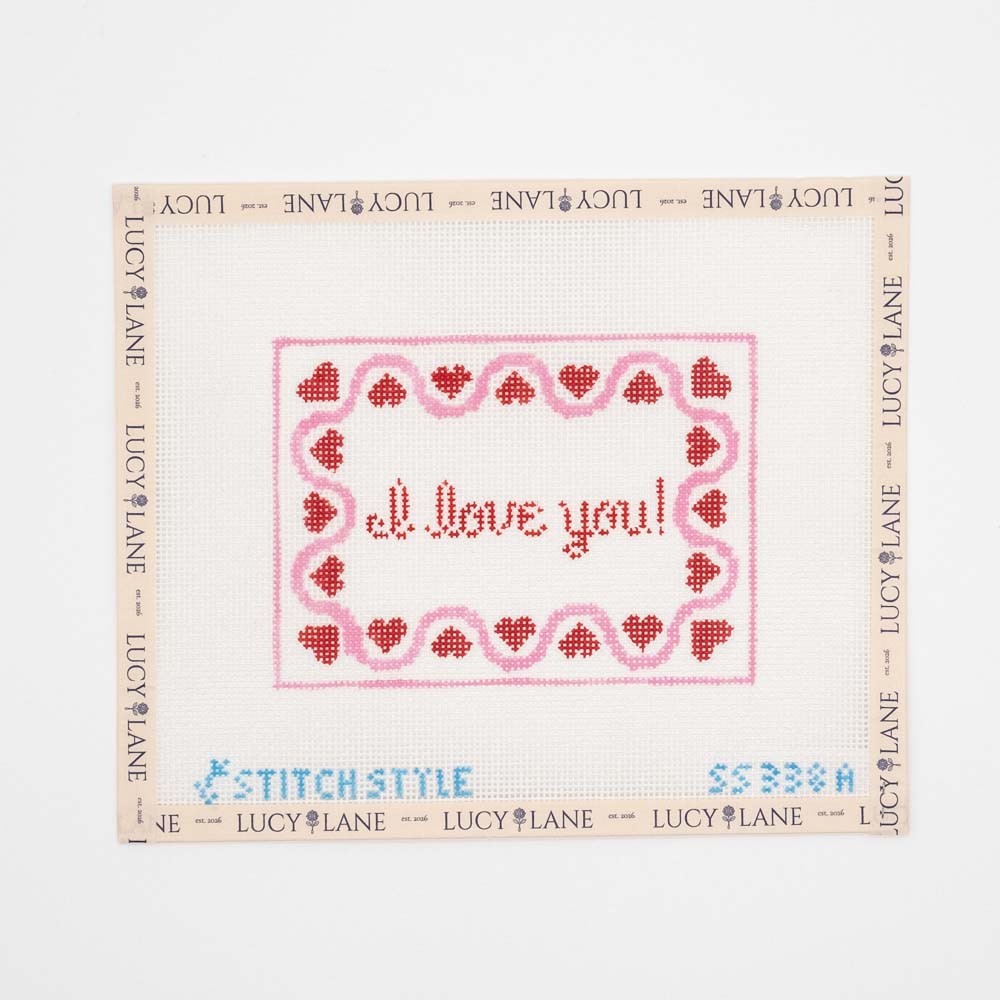 I Love You Canvas - Stitch Style