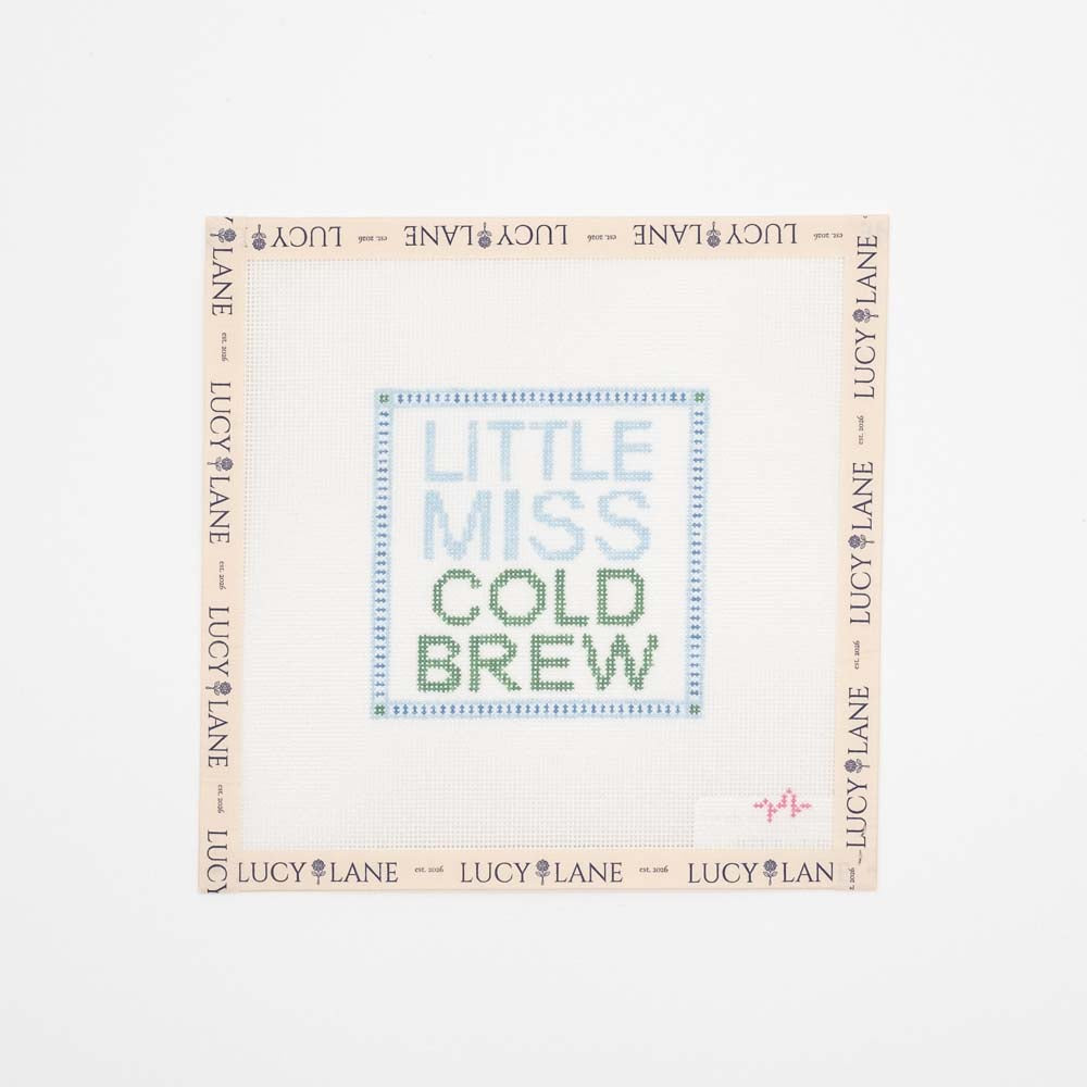 Little Miss Cold Brew Canvas - Code Thread Needlepoint