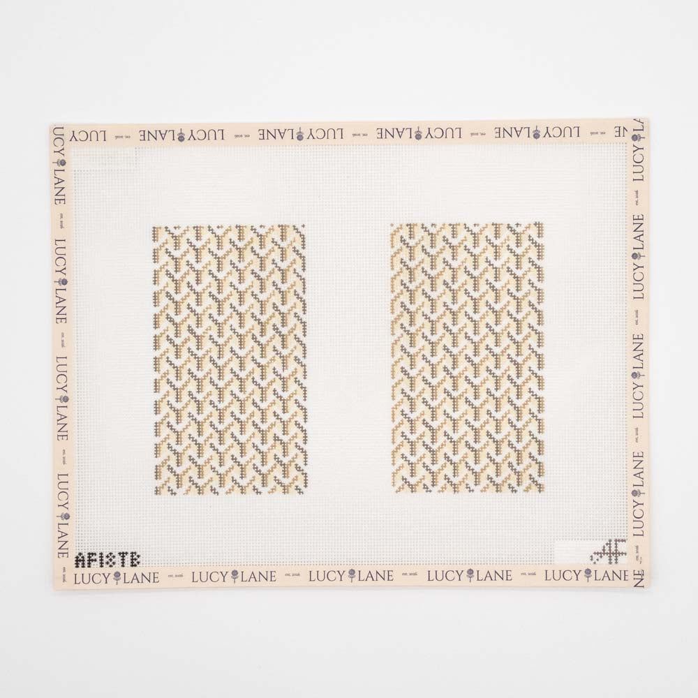 Y Pattern Clutch Canvas - Tan - Stitch Style