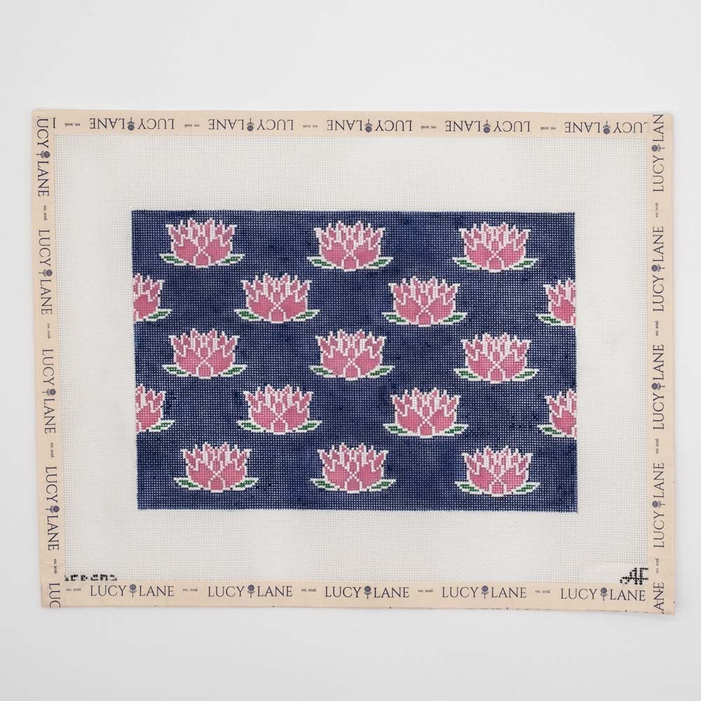 Lotus Clutch Canvas - Navy - Stitch Style (Copy)