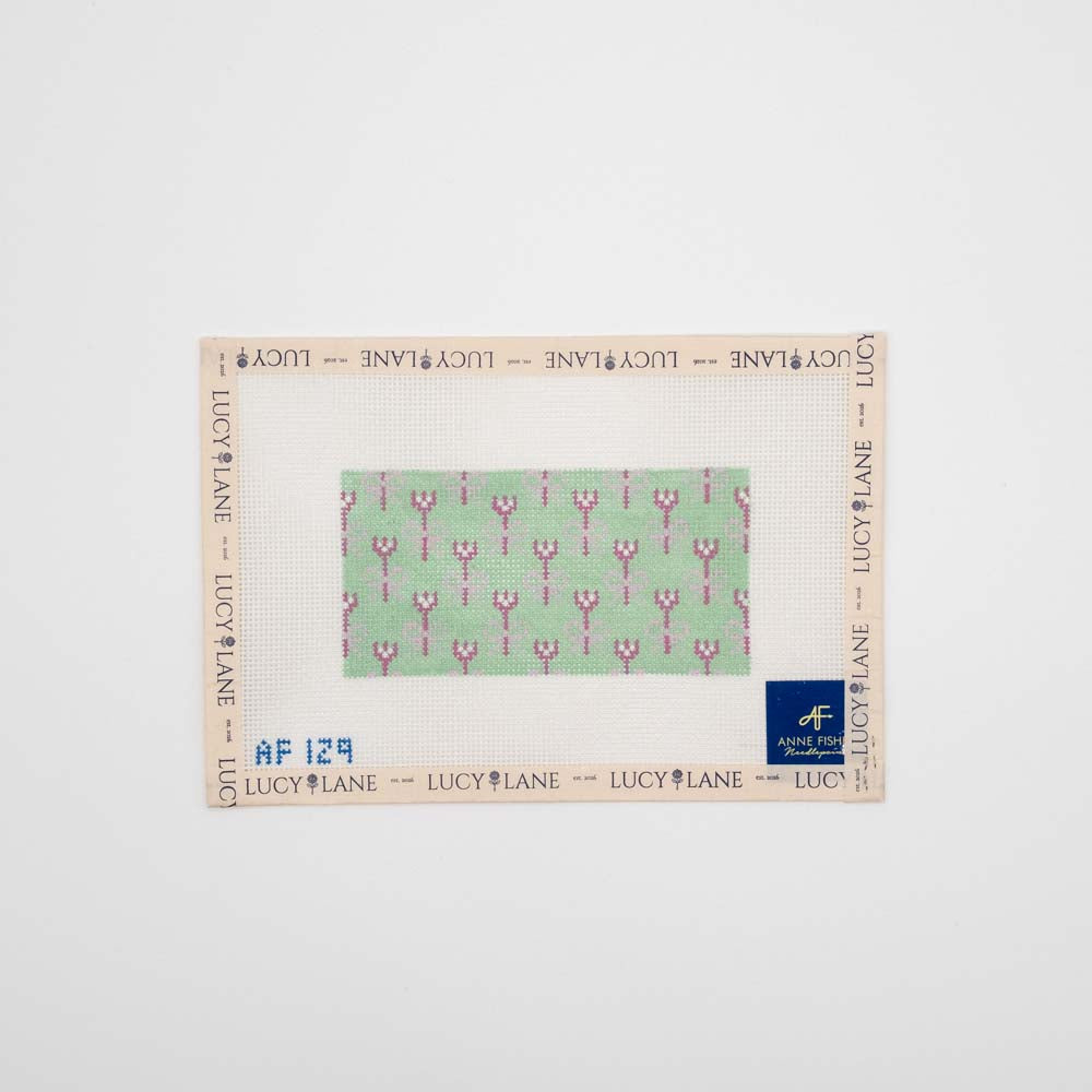 Bow Insert Canvas - Pink and Green - Stitch Style