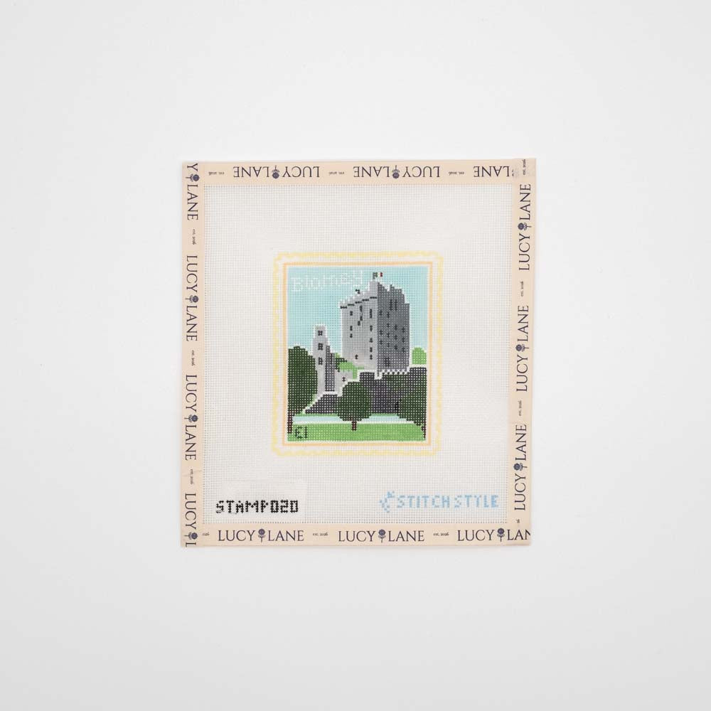 Ireland Blarney Castle Travel Stamp Canvas - Stitch Style