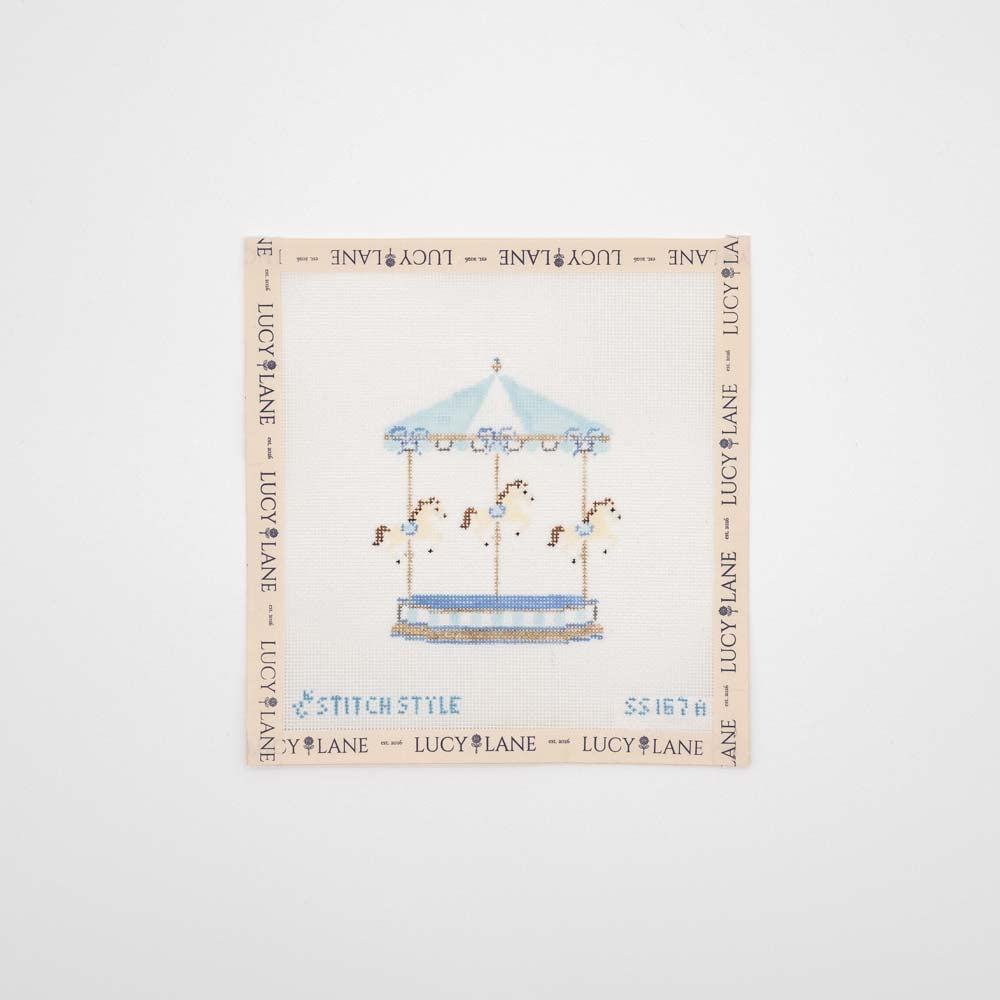 Blue Baby Carousel Canvas - Stitch Style
