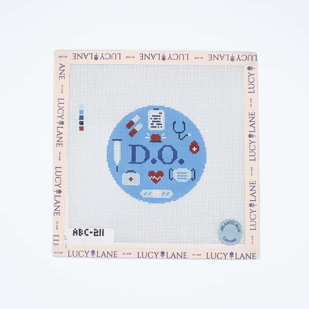 Doctor of Osteopathic Medicine D.O. Round Canvas - Atlantic Blue Canvas