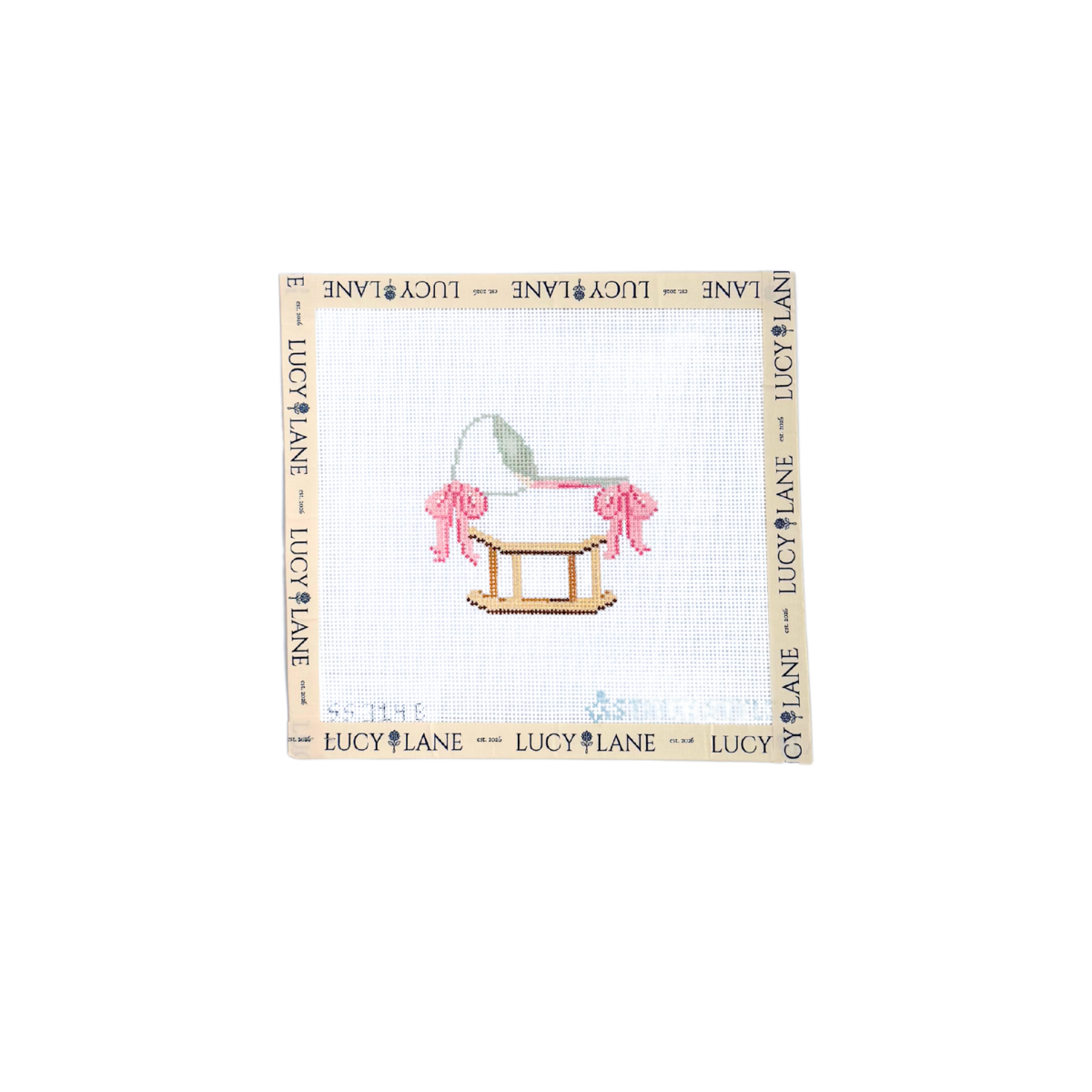 Baby Bassinet with Bows Canvas - Pink