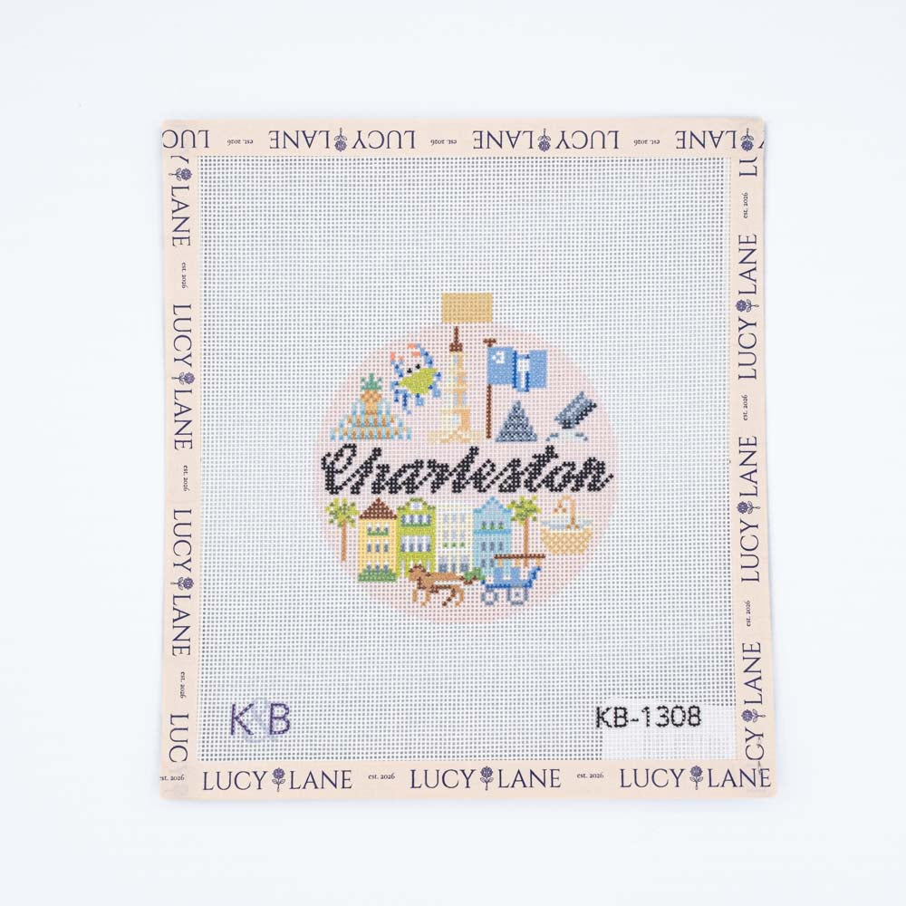 Charleston Travel Round Canvas - Bradley Needlepoint Company