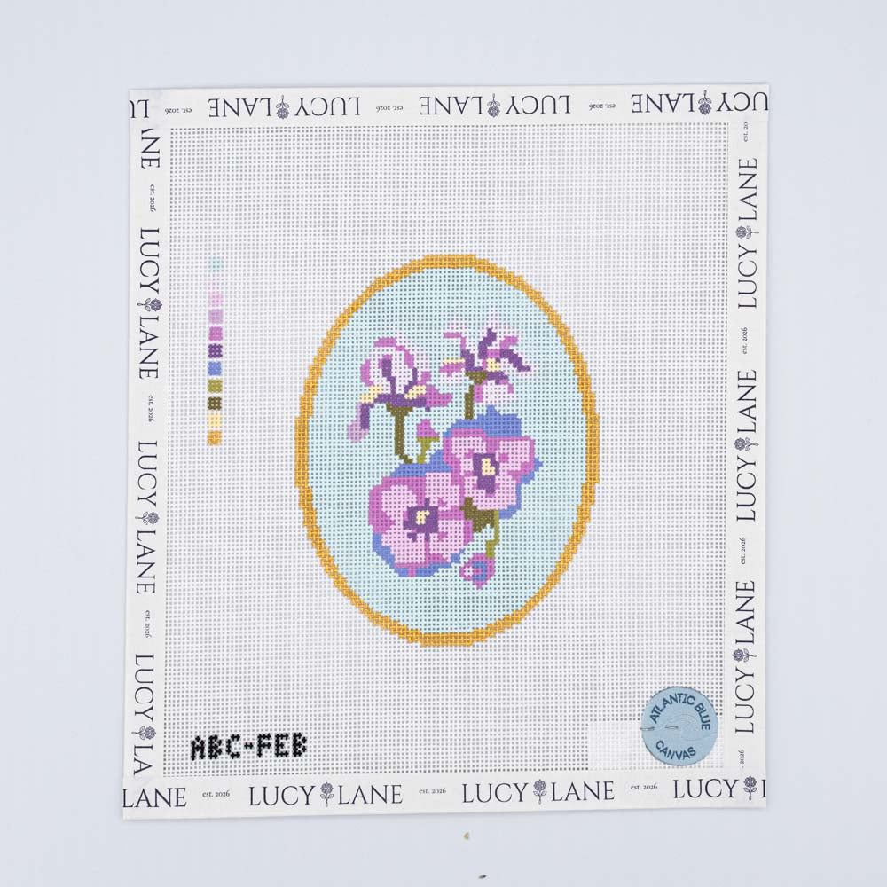 Birth Flowers: February Canvas - Atlantic Blue Canvas
