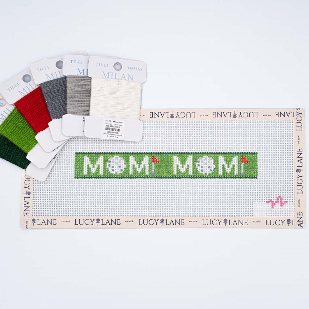 Golf Mom Key Fob Canvas - Code Threaded Needlepoint