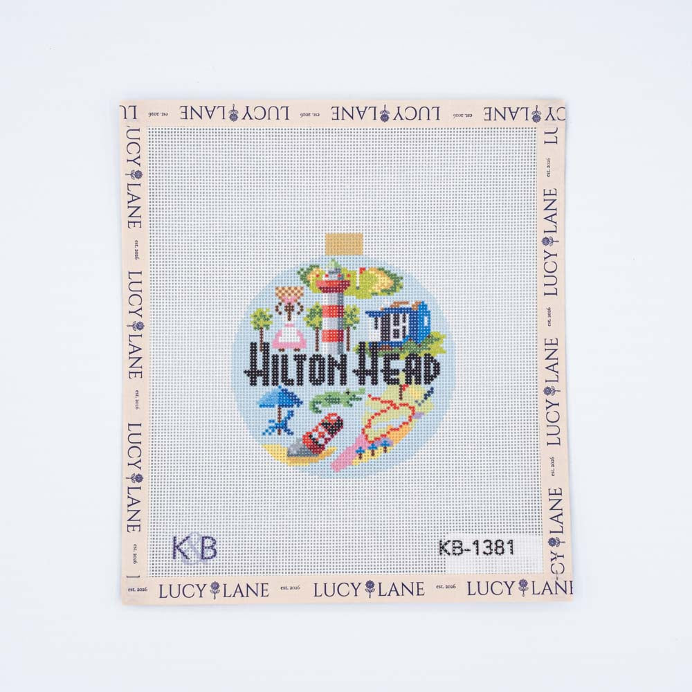 Hilton Head Travel Round Canvas - Bradley Needlepoint Company