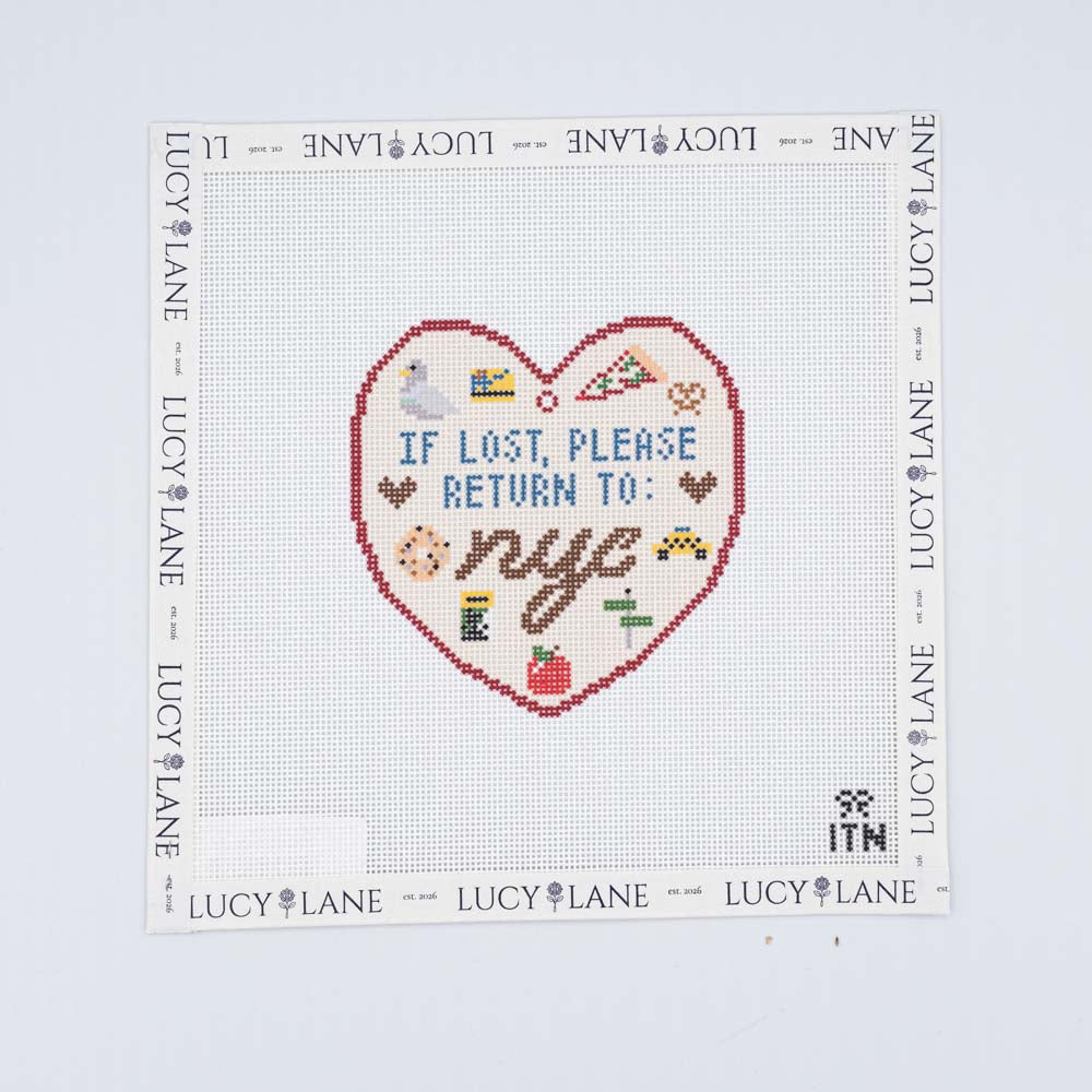 If Lost Return to NYC Canvas - Ivy Thread Needlepoint