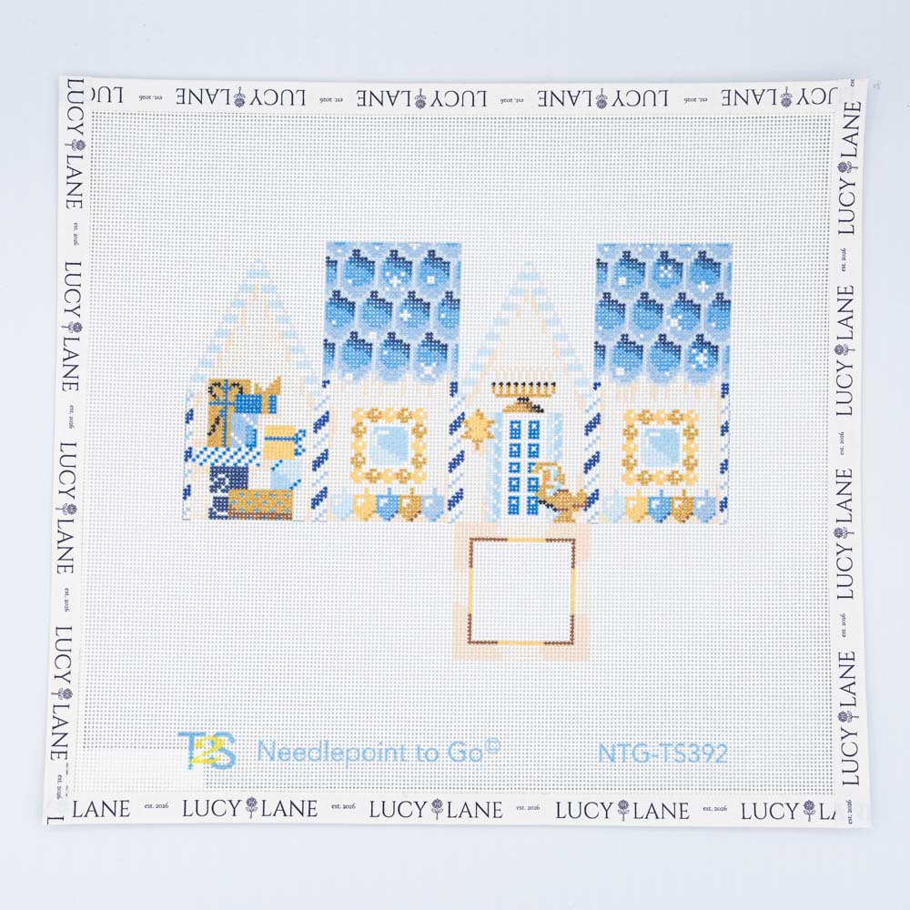 Hanukakah Cottage Canvas - Bradley Needlepoint Company