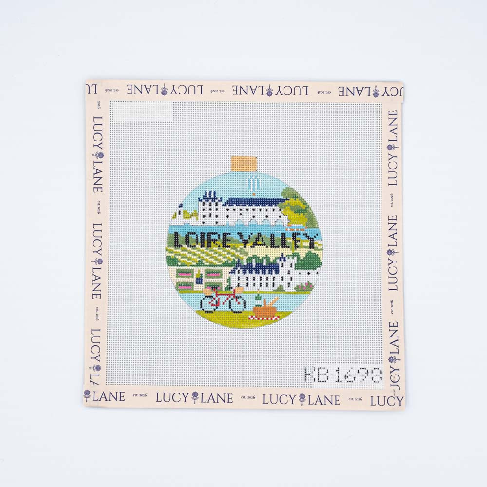 Loire Valley Travel Round Canvas - Bradley Needlepoint Company