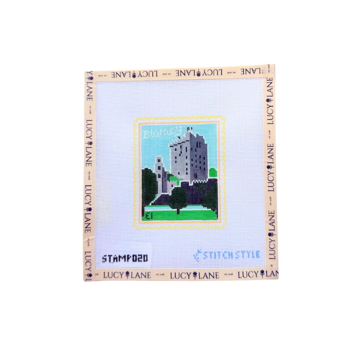 Ireland Blarney Castle Travel Stamp Canvas - Stitch Style