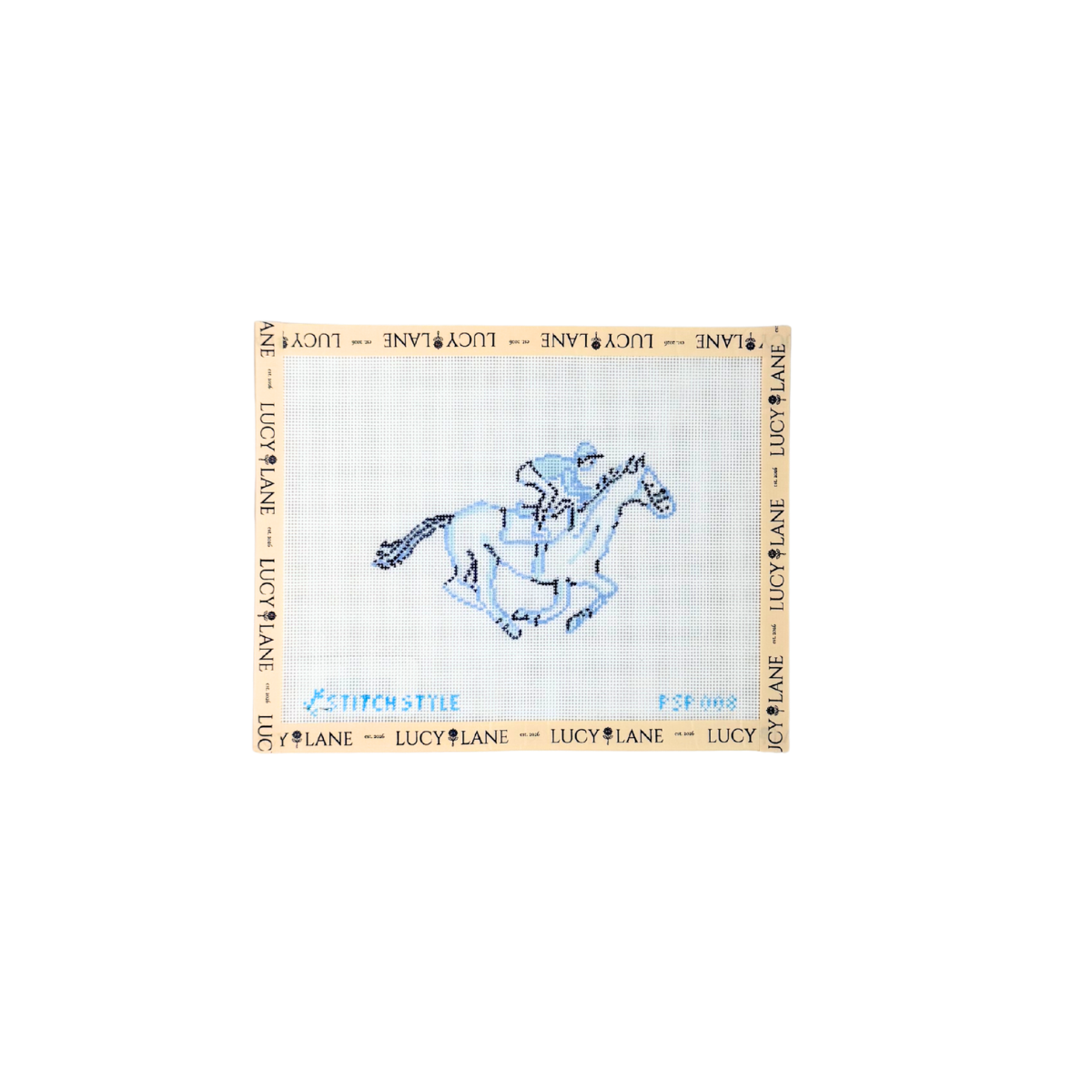 Kentucky Derby: Jockey on Horseback Canvas - Stitch Style