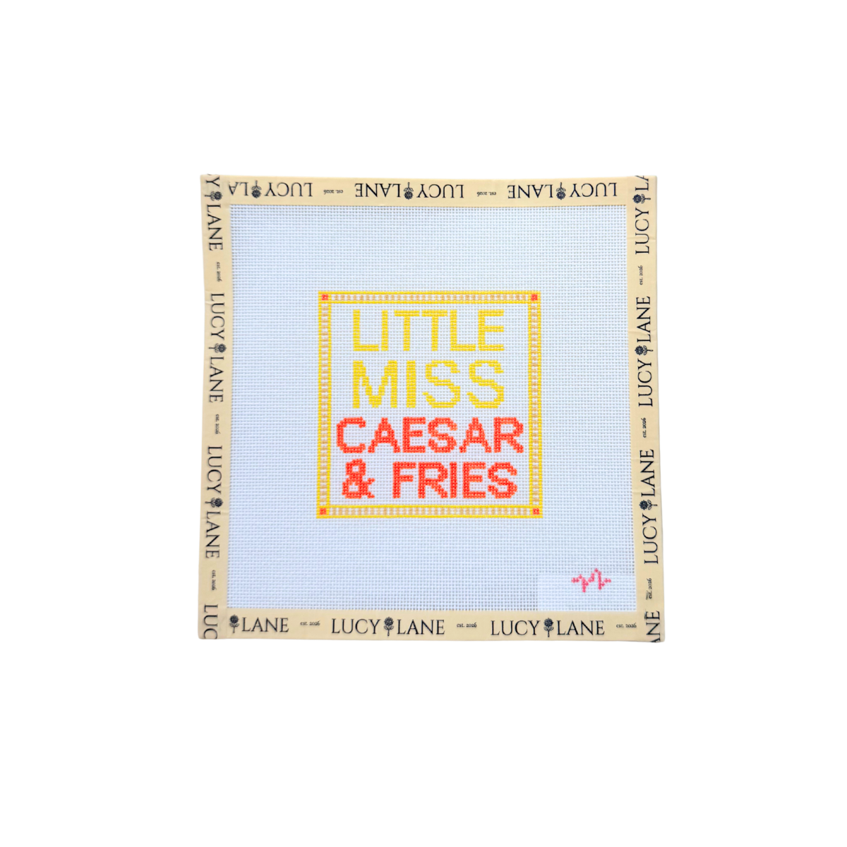 Little Miss Caesar & Fries Canvas - Code Thread Needlepoint