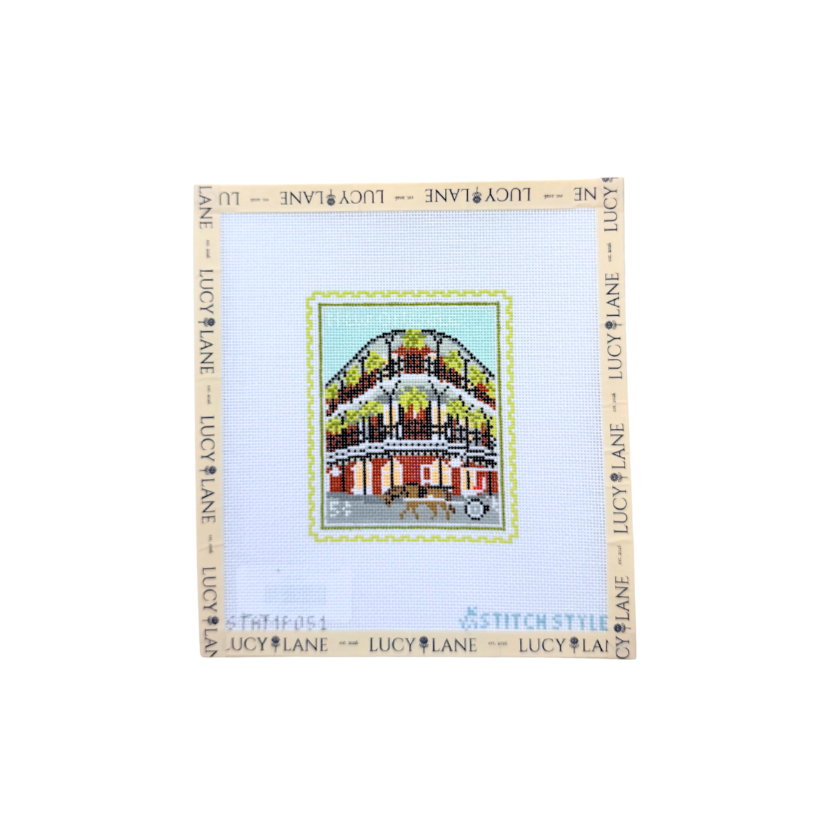New Orleans Travel Stamp Canvas - Stitch Style