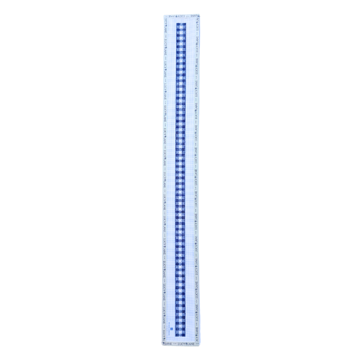 Woven Gingham Belt Blue Canvas - Little Stitches Needleworks