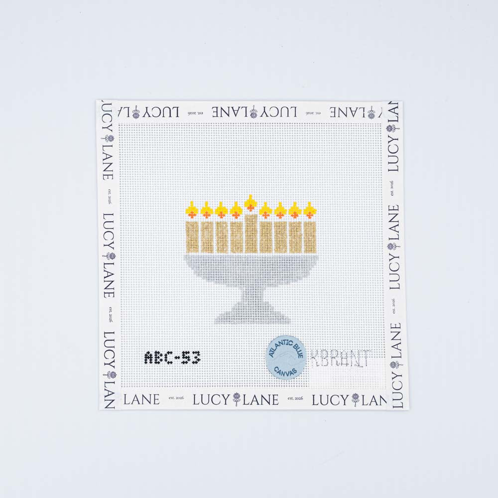 Hanukkah Menorah Canvas - Gold & Silver - Atlantic Blue Canvas