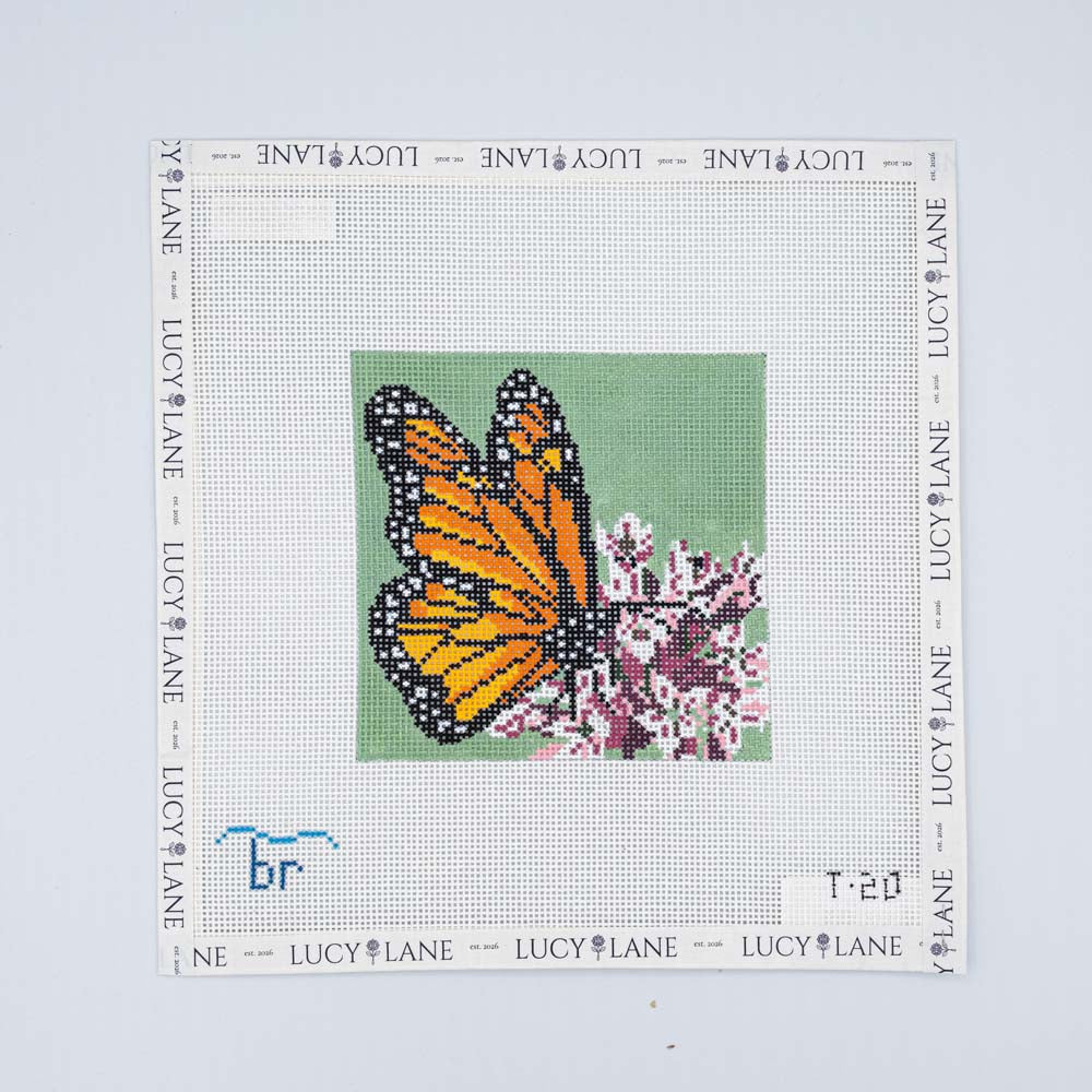 Monarch on Milkweed Canvas - Blue Ridge Stitchery