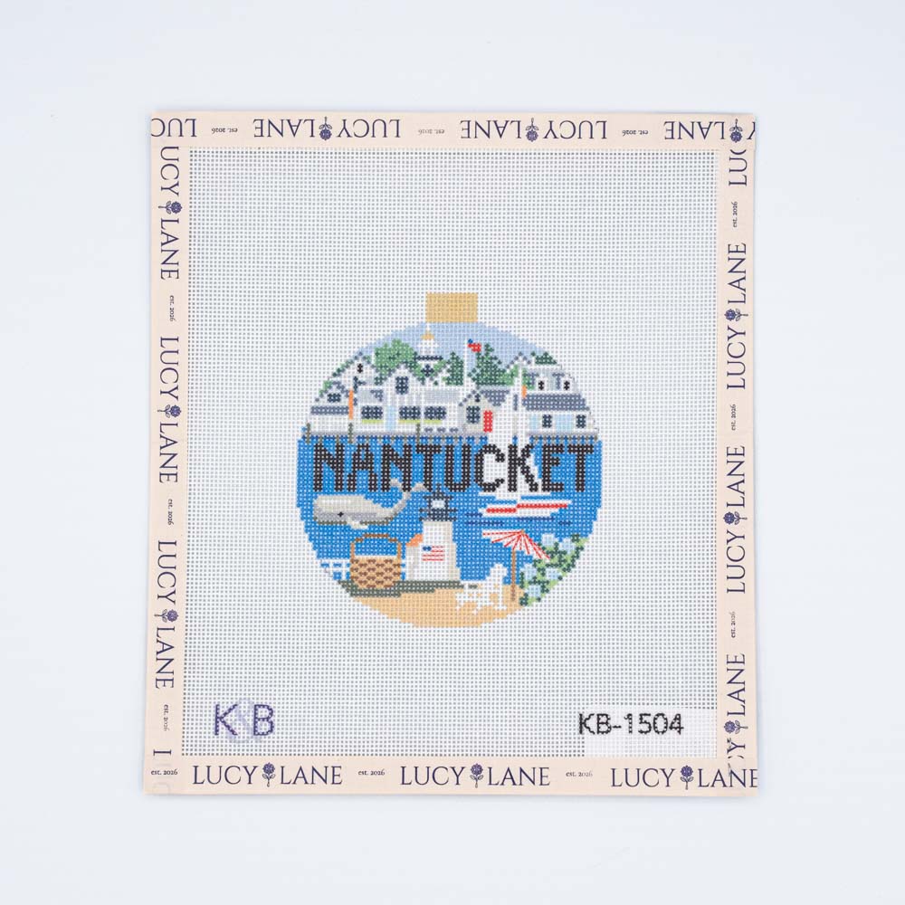 Nantucket Travel Round Canvas - Bradley Needlepoint Company