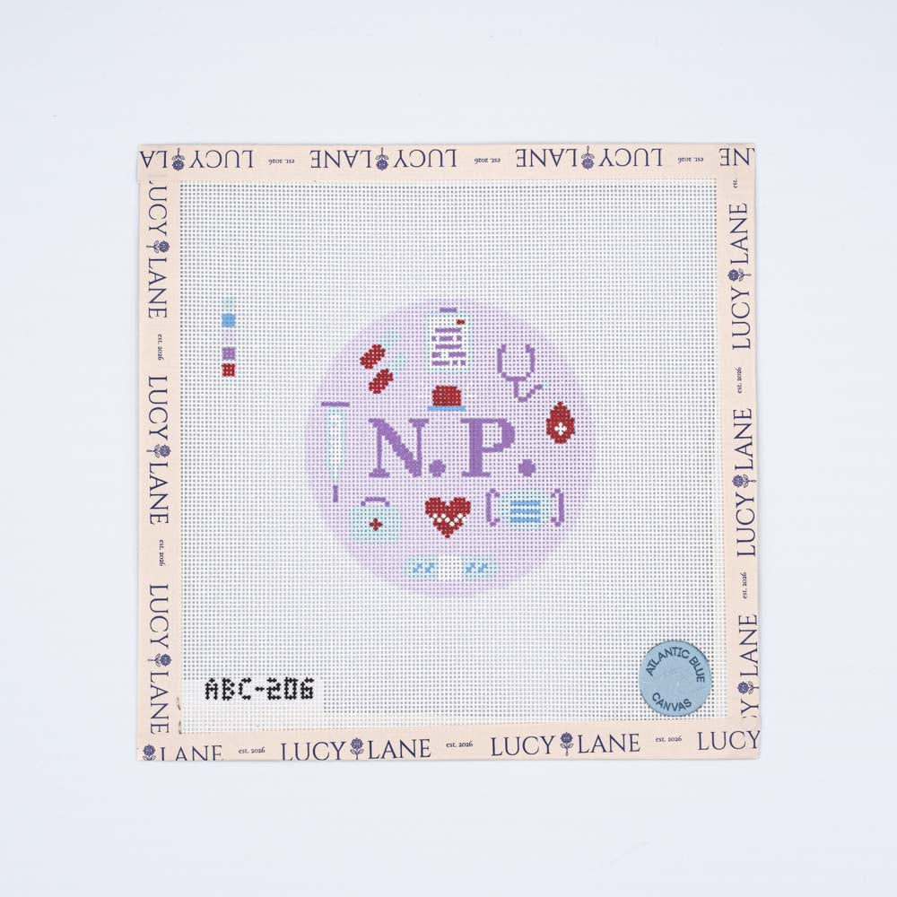 Nurse Practitioner N.P. Round Canvas - Atlantic Blue Canvas