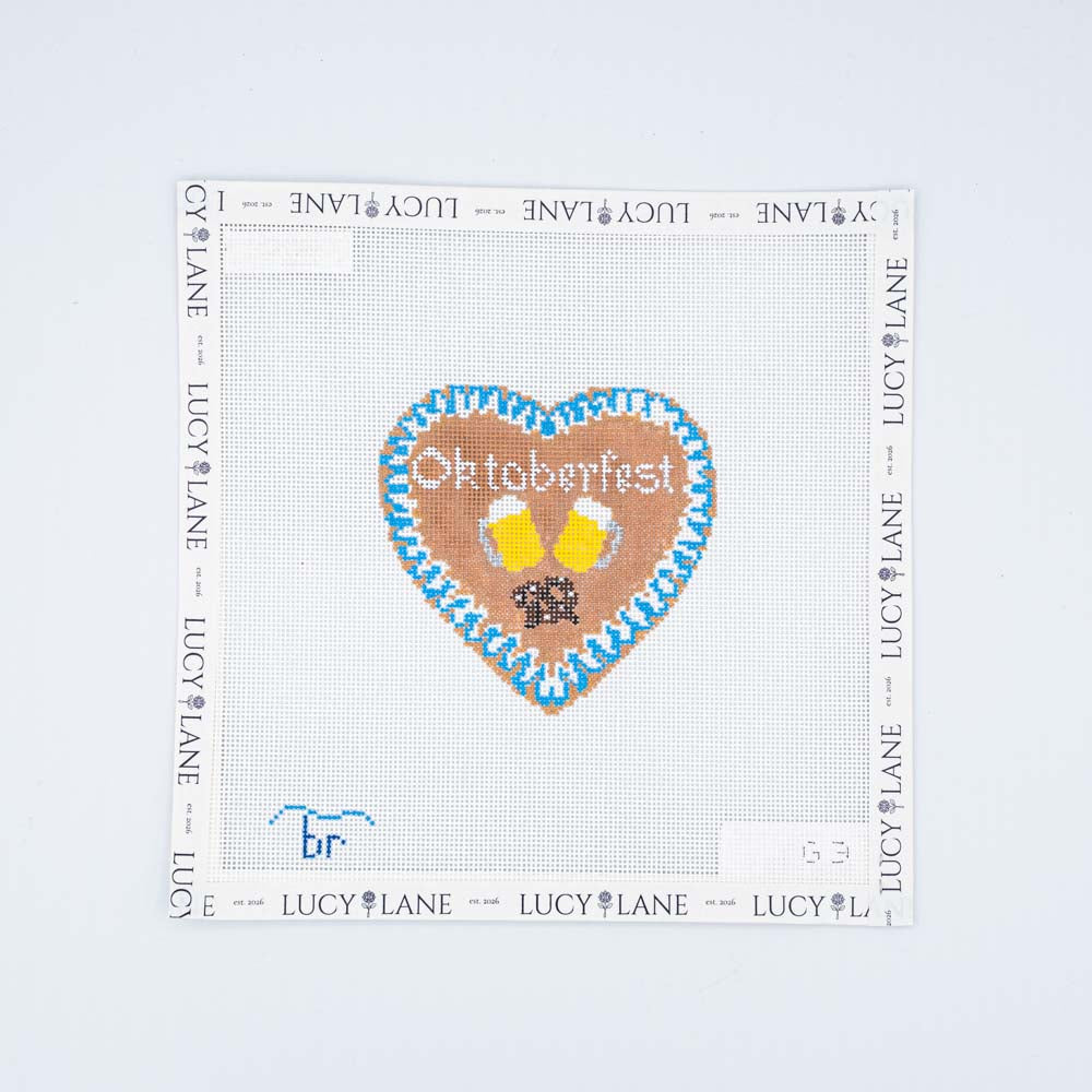Gingerbread Heart - Oktoberfest Canvas - Blue Ridge Stitchery