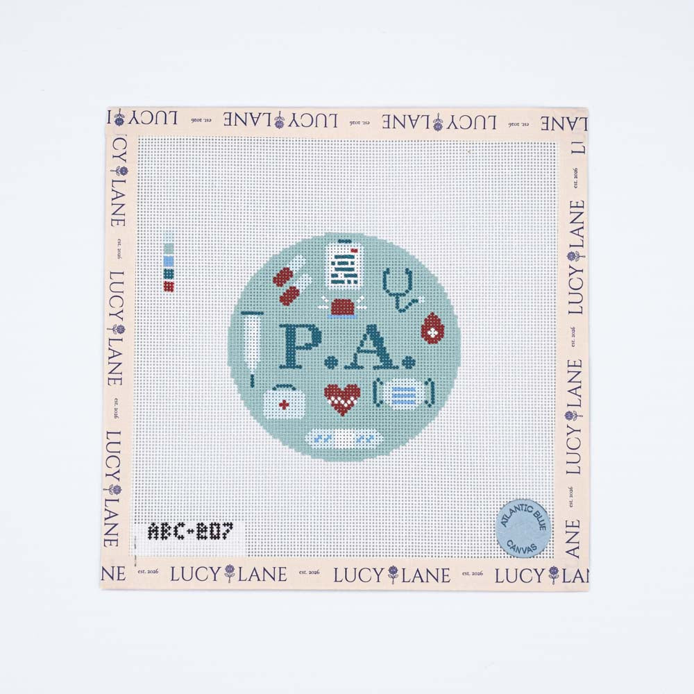 Physician Assistant P.A. Round Canvas - Atlantic Blue Canvas