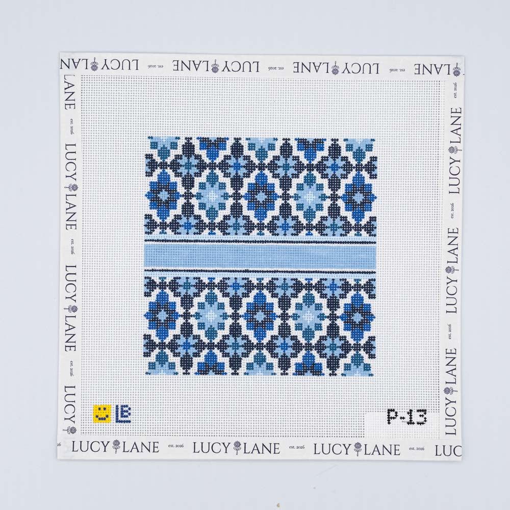 Portuguese Tile 5 inch Square Blue Canvas - Lauren Bloch