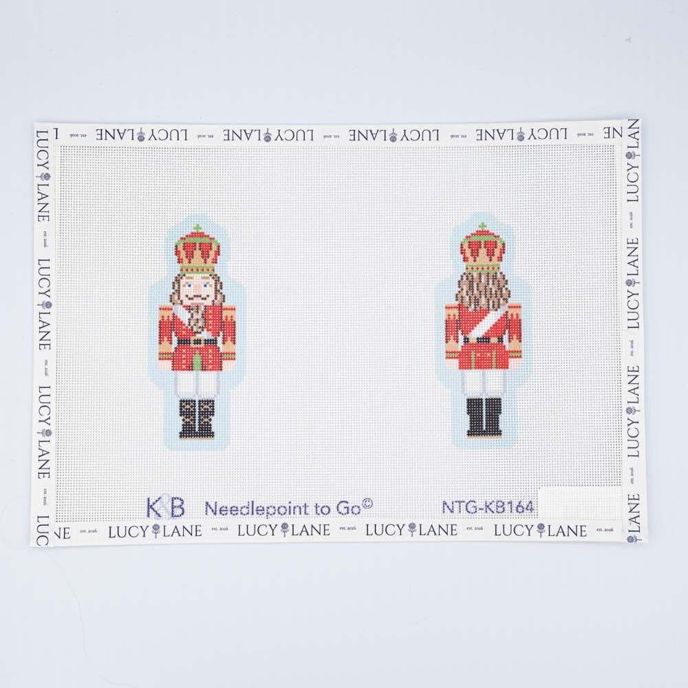 Nutcracker Double Sided Ornament Red Canvas - Bradley Needlepoint Company