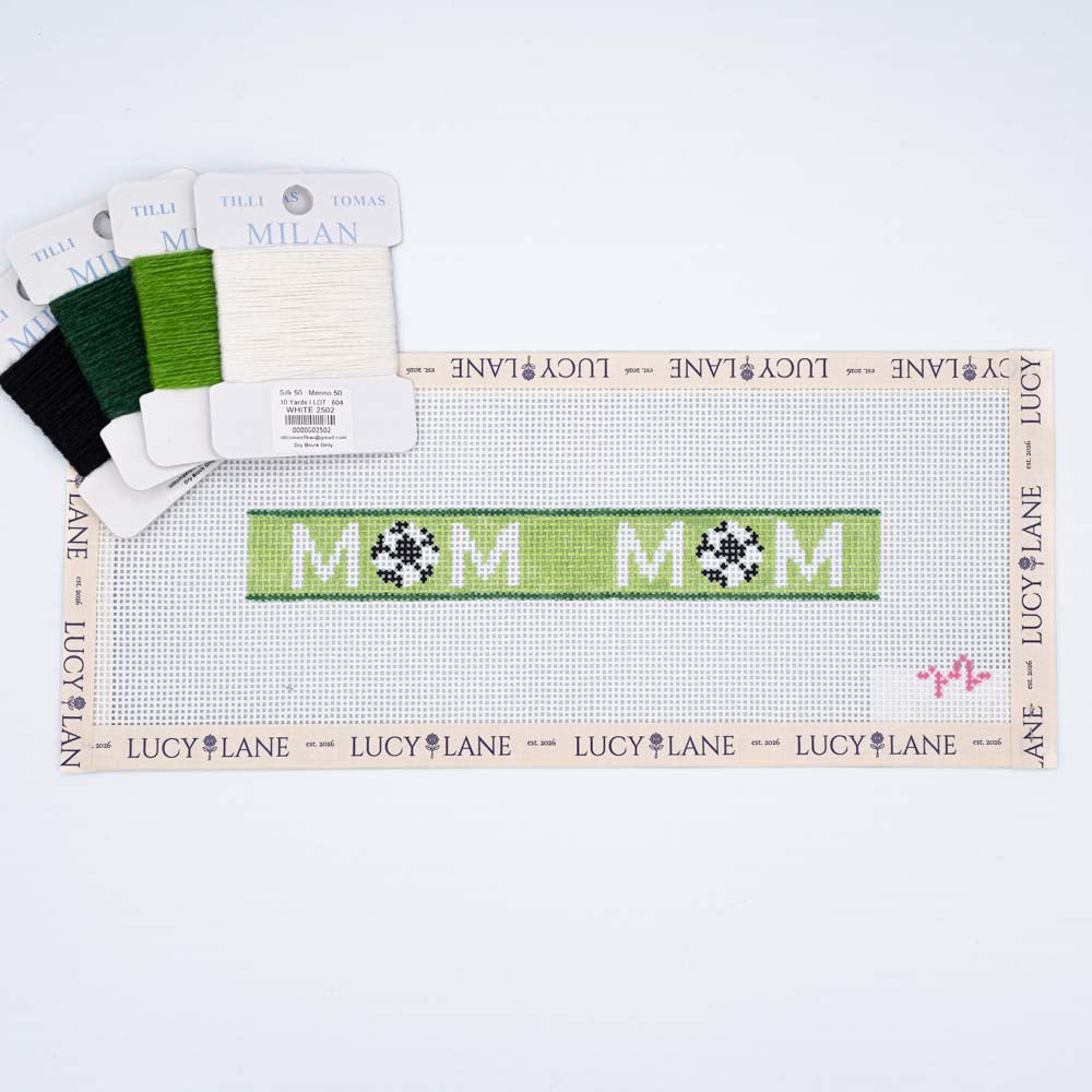 Soccer Mom Key Fob Canvas - Code Threaded Needlepoint