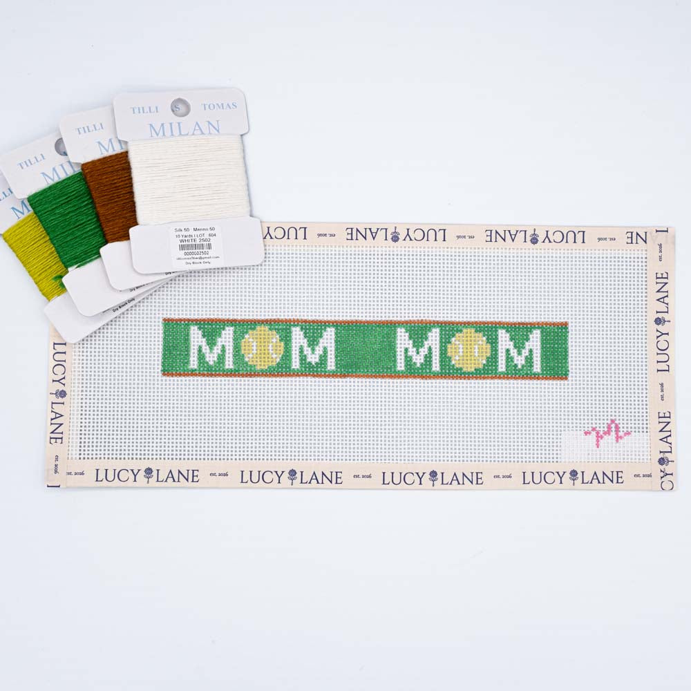 Tennis Mom Key Fob Canvas - Code Threaded Needlepoint