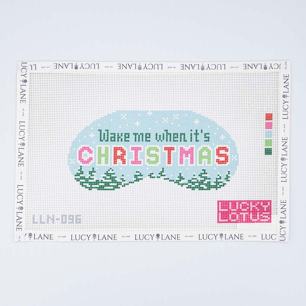 Wake Me When It's Christmas Canvas - Lucky Lotus Needlepoint